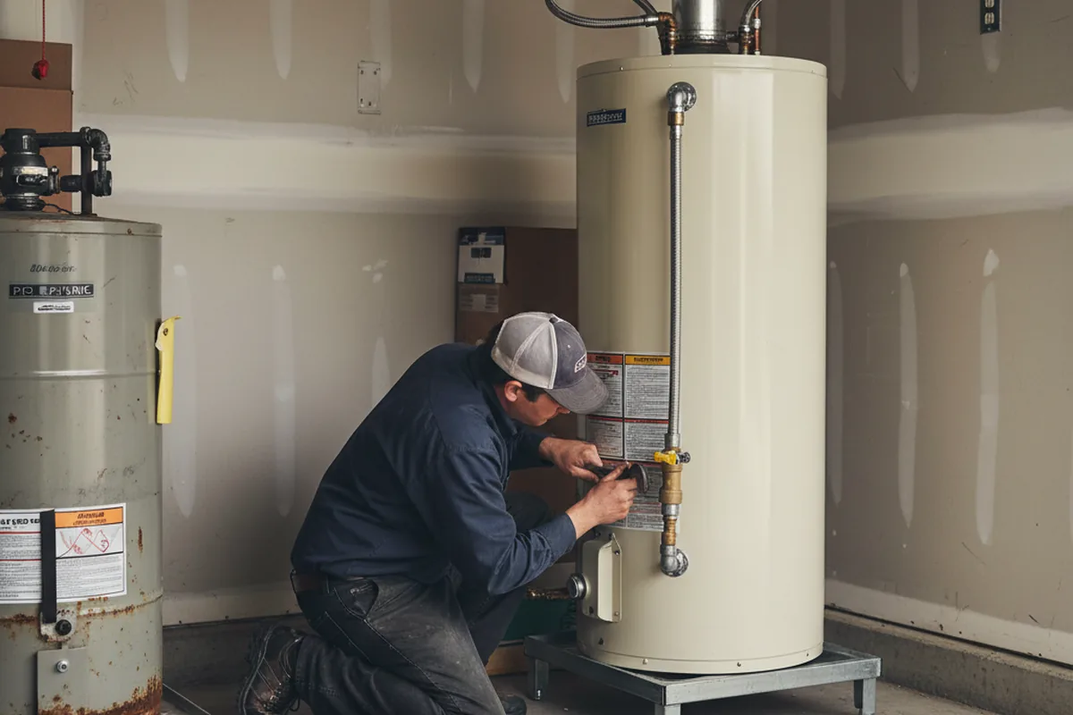 Water heater and shutoff valve replacement in Check